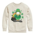 thumbnail image 1 of Garfield - Rainbow Shamrocks - Toddler And Youth Crewneck Fleece Sweatshirt, 1 of 5