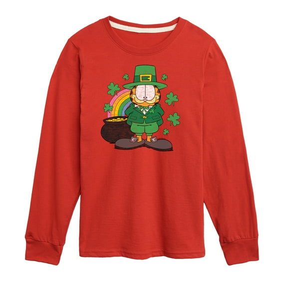 Garfield - Rainbow Shamrocks - Toddler And Youth Long Sleeve Graphic T-Shirt
