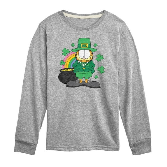 Garfield - Rainbow Shamrocks - Toddler And Youth Long Sleeve Graphic T-Shirt