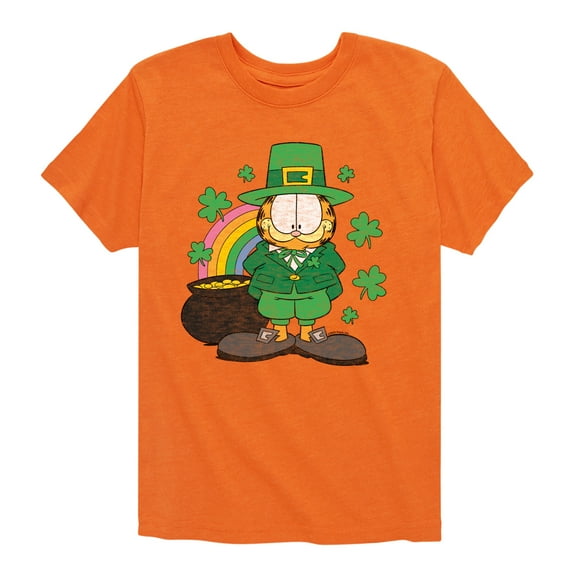 Garfield - Rainbow Shamrocks - Toddler And Youth Short Sleeve Graphic T-Shirt