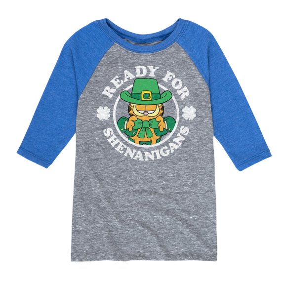 Garfield - Ready For Shenanigans - Toddler And Youth Raglan Graphic T-Shirt