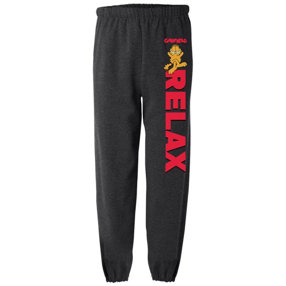 Garfield Relax Like Garfield Mens Jogger Sweatpants, Charcoal, 2X-Large