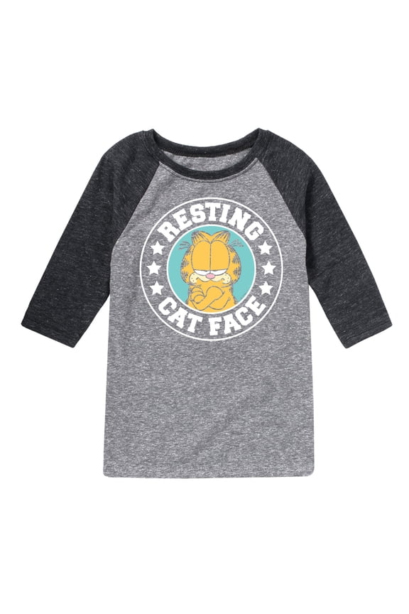 - Resting Cat Face - Toddler And Youth Raglan Graphic T-Shirt