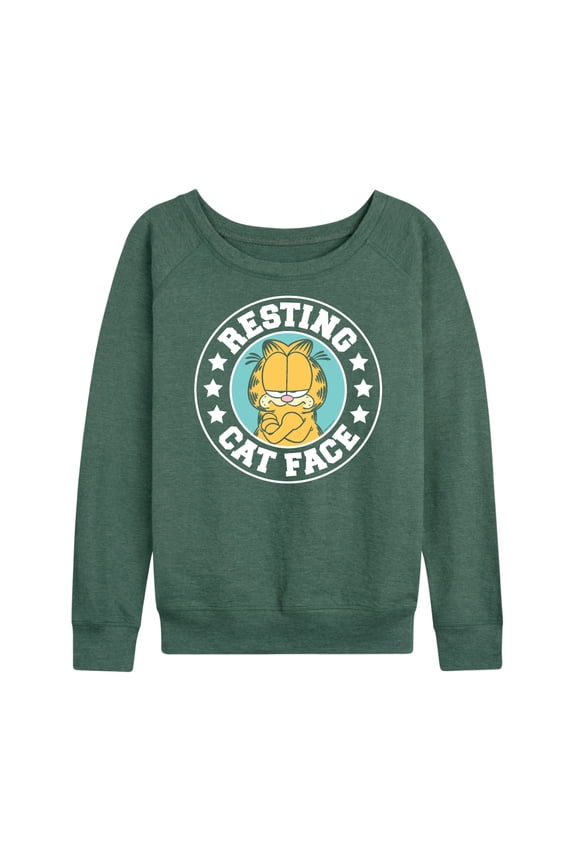 - Resting Cat Face - Women's Lightweight French Terry Long Sleeve Shirt