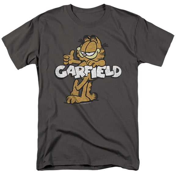 Garfield - Retro Garf - Adult Unisex Short Sleeve T-Shirt - Gray
