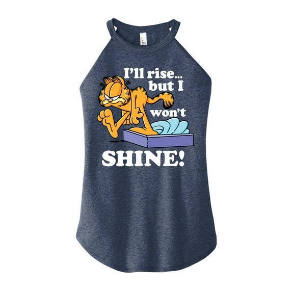 Garfield - Rise But Won't Shine - Juniors High Neck Tank Top