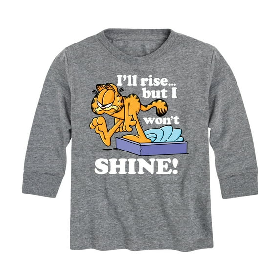 Garfield - Rise But Won't Shine - Toddler And Youth Long Sleeve Graphic T-Shirt