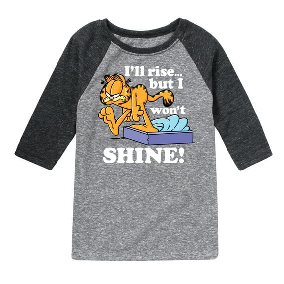 Garfield - Rise But Won't Shine - Toddler And Youth Raglan Graphic T-Shirt
