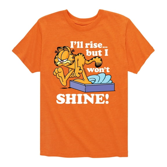 Garfield - Rise But Won't Shine - Toddler And Youth Short Sleeve Graphic T-Shirt