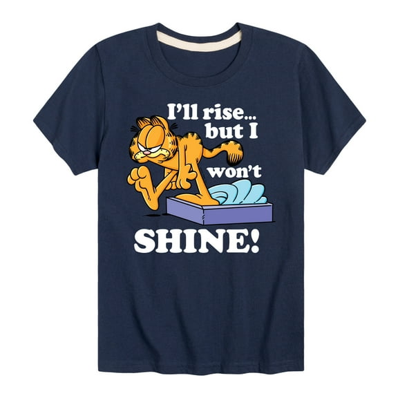 Garfield - Rise But Won't Shine - Toddler And Youth Short Sleeve Graphic T-Shirt