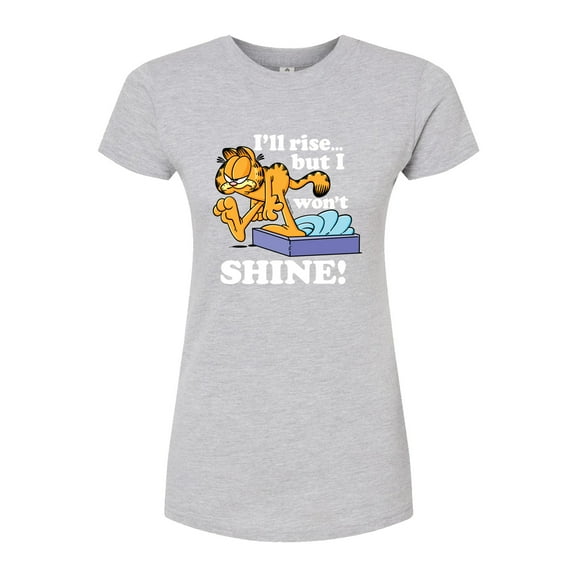 Garfield - Rise But Wont Shine - Juniors Fitted Graphic T-Shirt