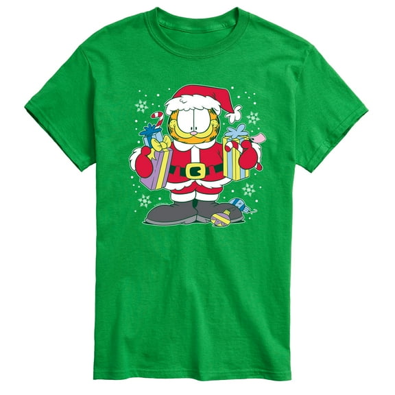 Garfield - Santa Garfield with Presents Christmas - Men's Short Sleeve Graphic T-Shirt
