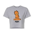 thumbnail image 1 of Garfield - Sigh Garfield - Juniors Cropped Cotton Blend T-Shirt, 1 of 5