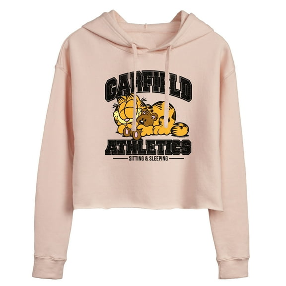 Garfield - Sleeping Athletics - Juniors Cropped Pullover Hoodie
