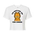 thumbnail image 1 of Garfield - Smiling On The Inside - Juniors Cropped Cotton Blend T-Shirt, 1 of 5