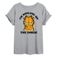 thumbnail image 1 of Garfield - Smiling On The Inside - Juniors Ideal Flowy Muscle T-Shirt, 1 of 5