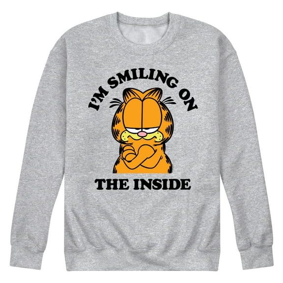 Garfield - Smiling On The Inside - Men's Crew Neck Fleece Pullover