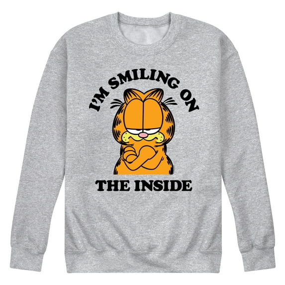 Garfield - Smiling On The Inside - Men's Crew Neck Fleece Pullover
