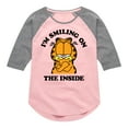 thumbnail image 1 of Garfield - Smiling On The Inside - Toddler And Youth Girls Raglan Graphic T-Shirt, 1 of 5