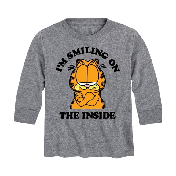 Garfield - Smiling On The Inside - Toddler And Youth Long Sleeve Graphic T-Shirt