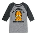 thumbnail image 1 of Garfield - Smiling On The Inside - Toddler And Youth Raglan Graphic T-Shirt, 1 of 4