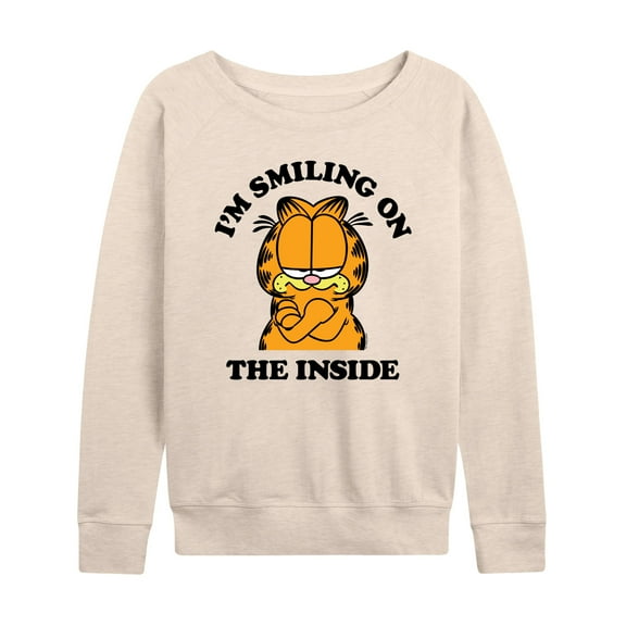 Garfield - Smiling On The Inside - Women's Lightweight French Terry Long Sleeve Shirt
