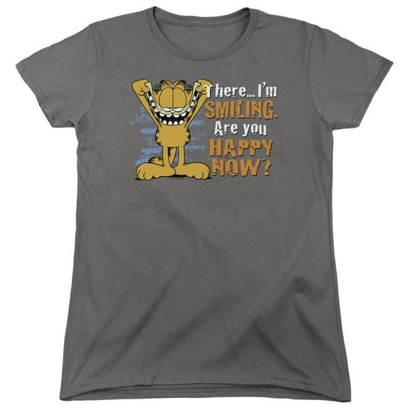 Garfield Smiling S/S Women's T-Shirt Charcoal