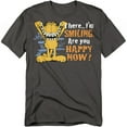 thumbnail image 1 of Garfield T-Shirt Smiling Unisex Graphic Tee For Men & Women Charcoal, 1 of 7