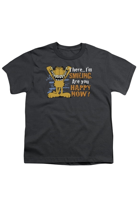Garfield - Smiling - Youth Short Sleeve Shirt - Large