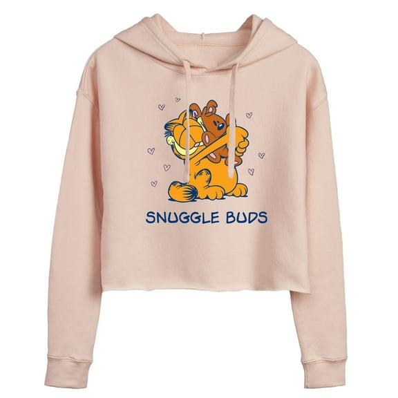 Garfield - Snuggle Buds  - Juniors Cropped Pullover Hoodie