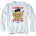 thumbnail image 1 of Garfield Speaking Love Adult Crewneck Sweatshirt White, 1 of 1