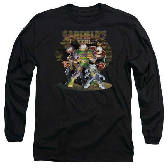 Garfield Spotlight Long Sleeve Adult 18/1 T-Shirt Black
