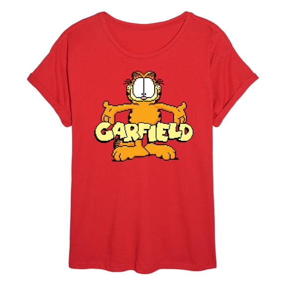 Garfield - Standing Logo - Juniors Ideal Flowy Muscle T-Shirt