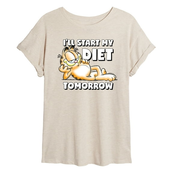 Garfield - Start My Diet Tomorrow - Women's Oversized T-Shirt