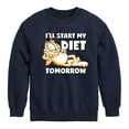 thumbnail image 1 of Garfield - Start My Diet Tomorrow - Toddler & Youth Crewneck Fleece Sweatshirt, 1 of 5