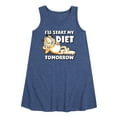 thumbnail image 1 of Garfield - Start My Diet Tomorrow - Toddler & Youth Girls A-line Dress, 1 of 5