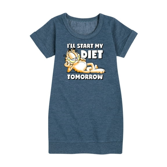 Garfield - Start My Diet Tomorrow - Toddler & Youth Girls Fleece Dress