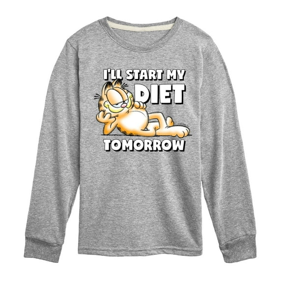 Garfield - Start My Diet Tomorrow - Toddler & Youth Long Sleeve Graphic T-Shirt