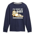thumbnail image 1 of Garfield - Start My Diet Tomorrow - Toddler & Youth Long Sleeve Graphic T-Shirt, 1 of 5