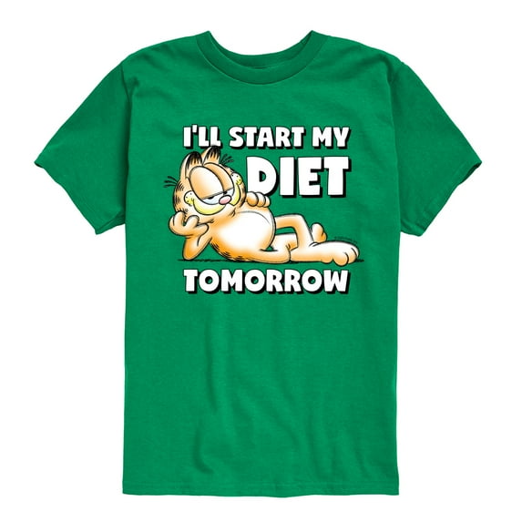 Garfield - Start My Diet Tomorrow - Toddler & Youth Short Sleeve Graphic T-Shirt
