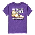 thumbnail image 1 of Garfield - Start My Diet Tomorrow - Toddler & Youth Short Sleeve Graphic T-Shirt, 1 of 6