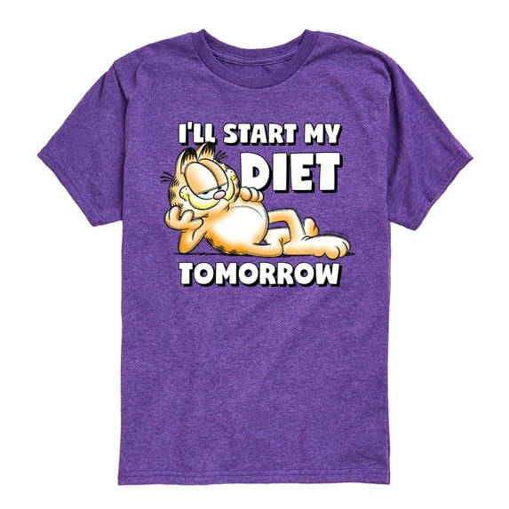 Garfield - Start My Diet Tomorrow - Toddler & Youth Short Sleeve Graphic T-Shirt