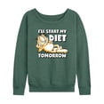 thumbnail image 1 of Garfield - Start My Diet Tomorrow - Women's Lightweight French Terry Long Sleeve Shirt, 1 of 5