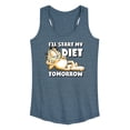 thumbnail image 1 of Garfield - Start My Diet Tomorrow - Women's Racerback Tank Top, 1 of 5
