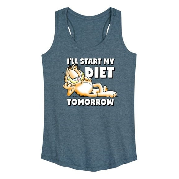 Garfield - Start My Diet Tomorrow - Women's Racerback Tank Top