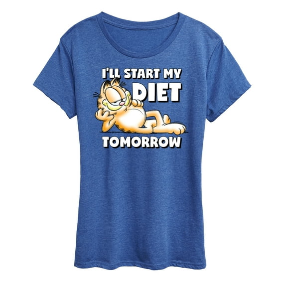 Garfield - Start My Diet Tomorrow - Women's Short Sleeve Graphic T-Shirt