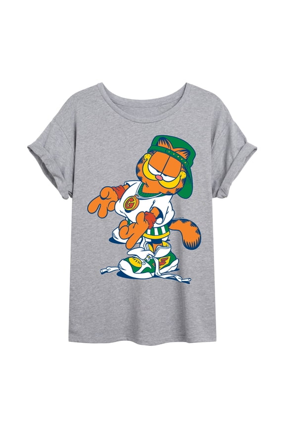 - Street Fashion Peace Pose - Juniors Oversized Graphic T-Shirt