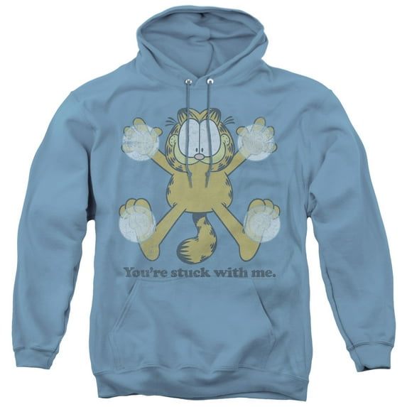 Garfield Stuck Adult Pullover Hoodie Sweatshirt Carolina Blue