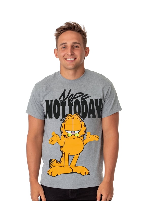 Garfield T-Shirt Men's Nope Not Today Adult Funny Graphic Print Short Sleeve Tee