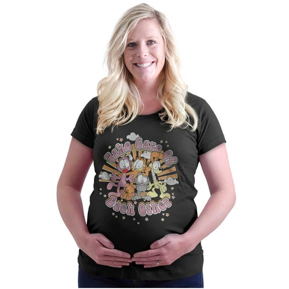 Garfield Take Care of Each Other Women's Maternity T Shirt Tee Brisco Brands L
